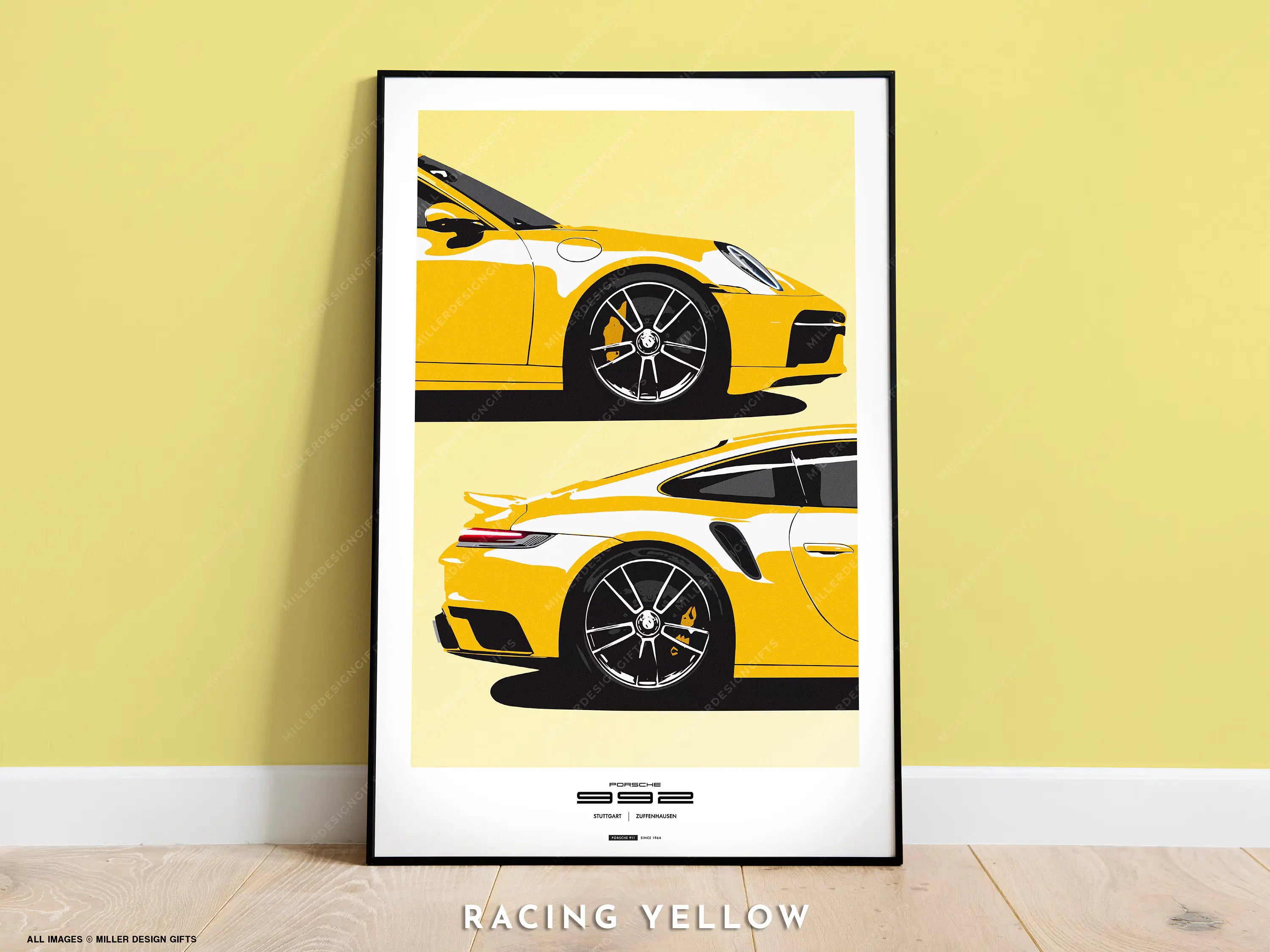 Porsche 911 992 Print | Original Wall Art Poster | Mid-Century Modern