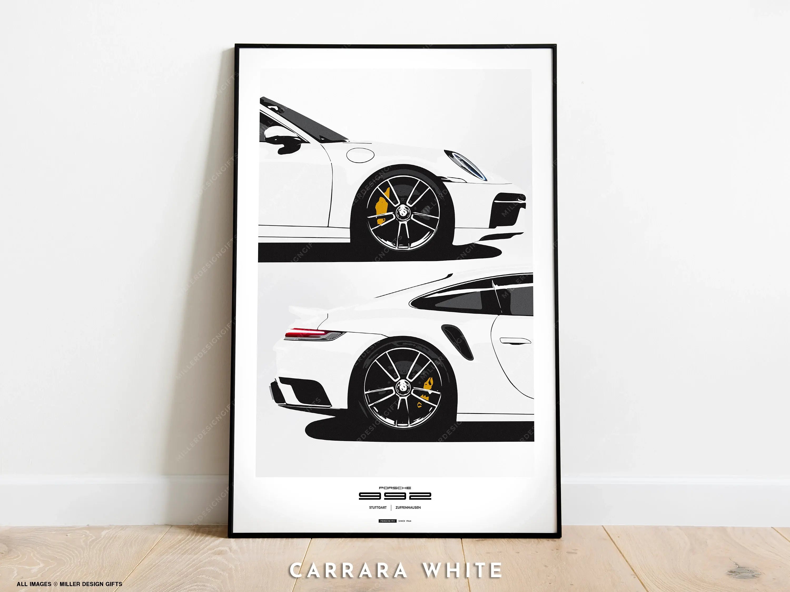 Porsche 911 992 Print | Original Wall Art Poster | Mid-Century Modern