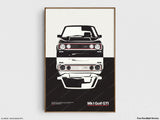 VW Mk1 Golf GTI Print | Original Wall Art Home Decor | Midcentury Modern Poster