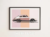 Porsche 356 Print - Classic Car Original Art Wall Poster Decor