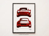 Porsche 911 993 Print Color Codes | Original Wall Art Poster | Mid-Century Modern