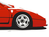 Ferrari F40 Print Rosso Corsa Color Codes - Original Art Wall Poster Decor