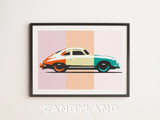 Porsche 356 Print - Classic Car Original Art Wall Poster Decor