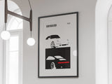 Porsche 911 993 Minimalist Print | Original Wall Art Poster | Mid-Century Modern