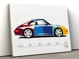 Porsche 911 993 Color Codes Print or Canvas | Original Wall Art Poster | Mid-Century Modern