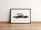 Porsche 356 Print Color Codes - Original Art Wall Poster Decor - Air Cooled