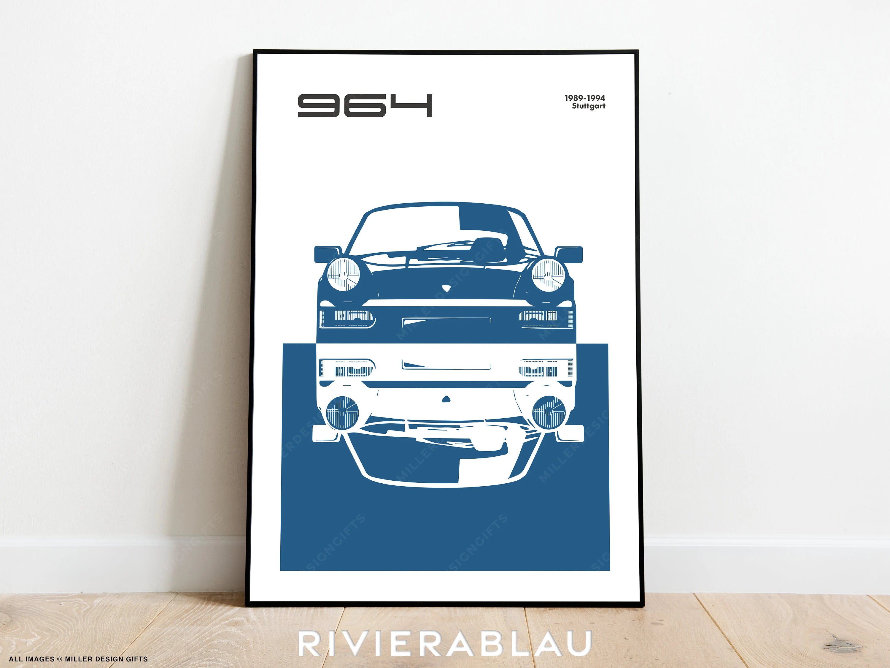 Porsche 911 964 Print - Mirror Project | Original Wall Art Poster Decor | Mid-Century Modern