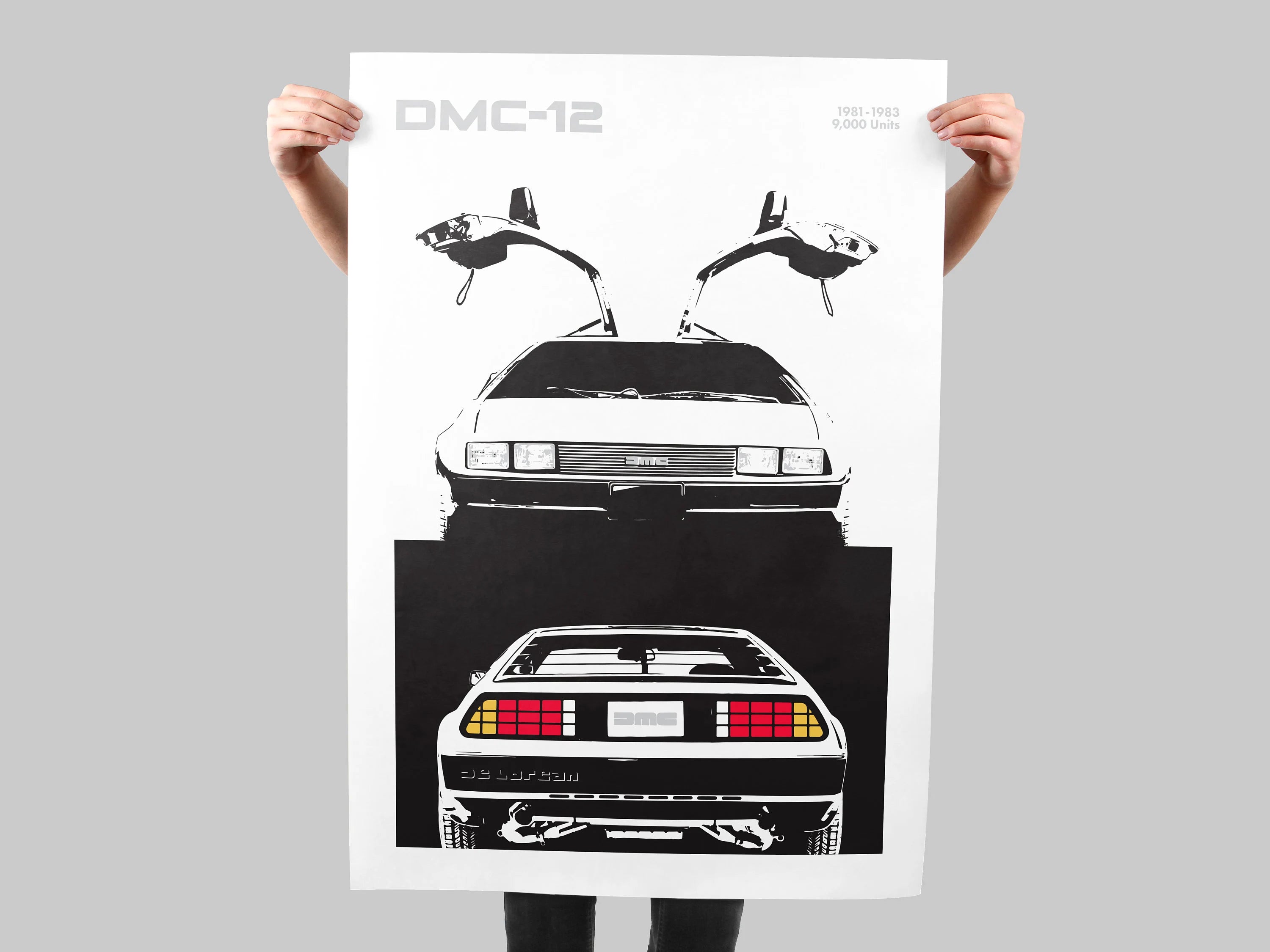 DMC DeLorean Print or Canvas - Original Art - Wall Decor