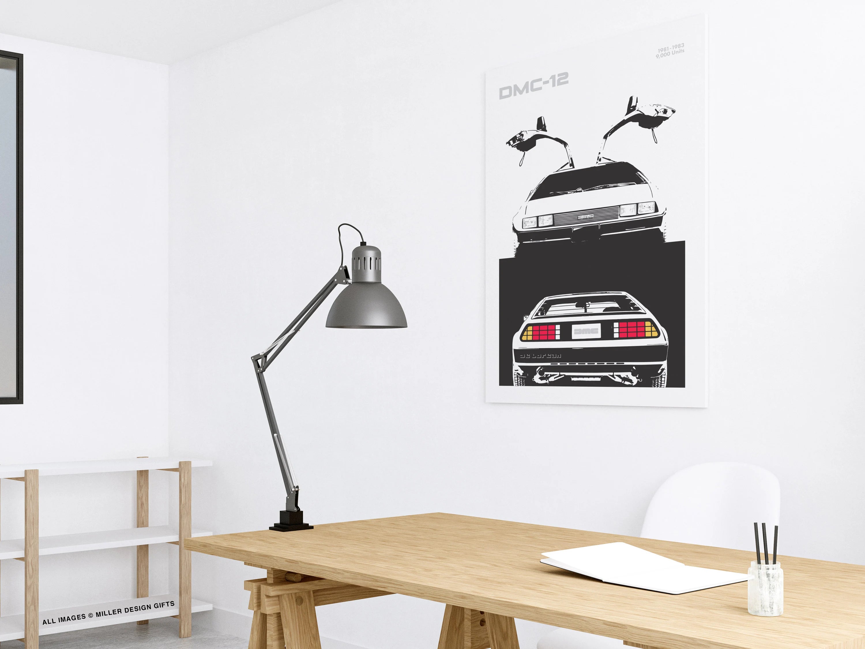 DMC DeLorean Print or Canvas - Original Art - Wall Decor