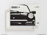 Porsche 964 911 Print - Original Wall Art Poster Decor - Midcentury Modern