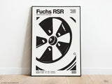 Fuchs RSR Wheel Print or Canvas - Porsche 911 Racing - Original Wall Art Poster Decor - Midcentury Modern Vintage