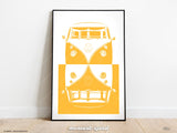 VW Bus Print - Original Wall Art Poster Decor - Midcentury Modern