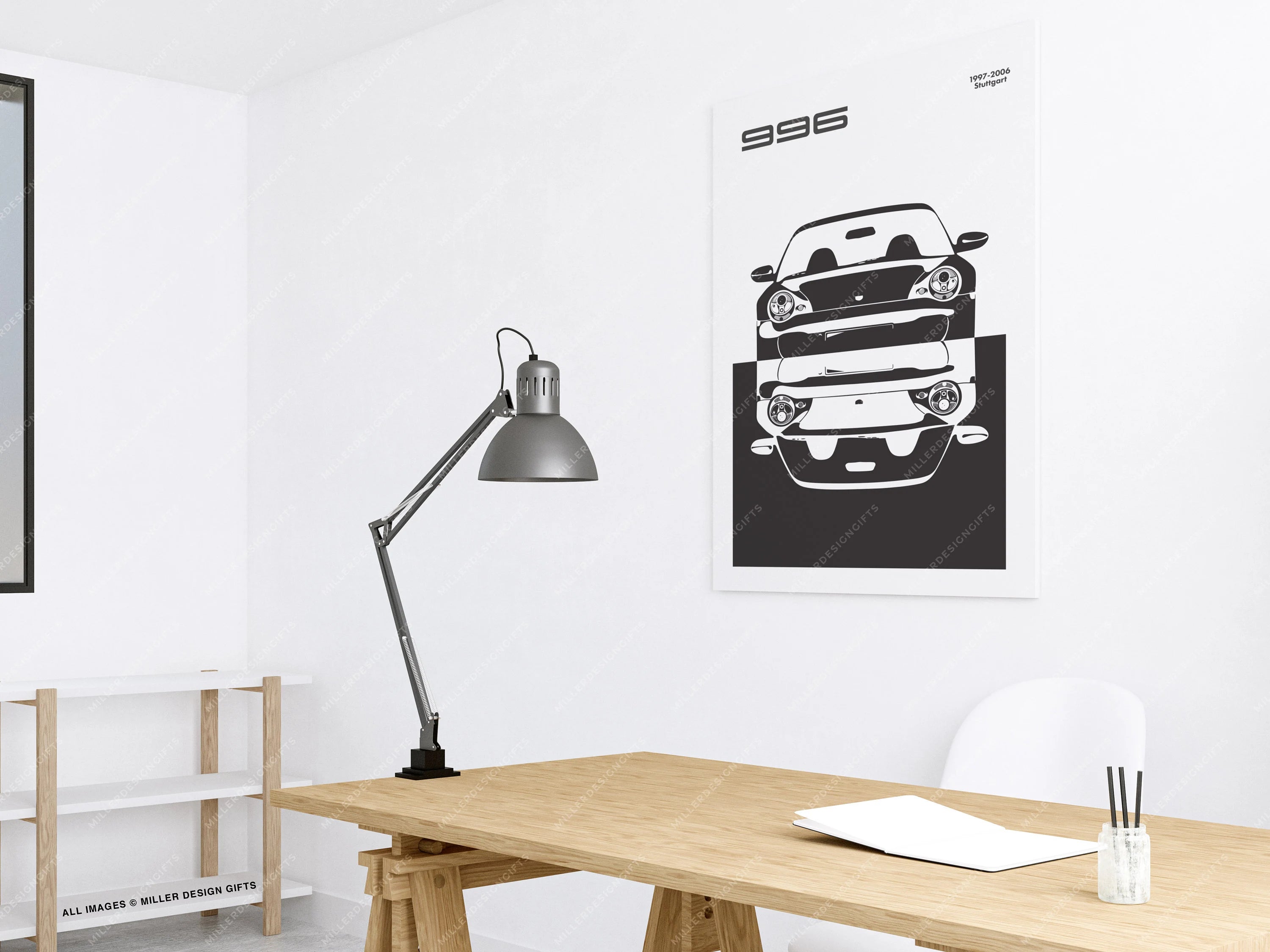 Porsche 911 996 Print | Original Wall Art Poster | Mid-Century Modern