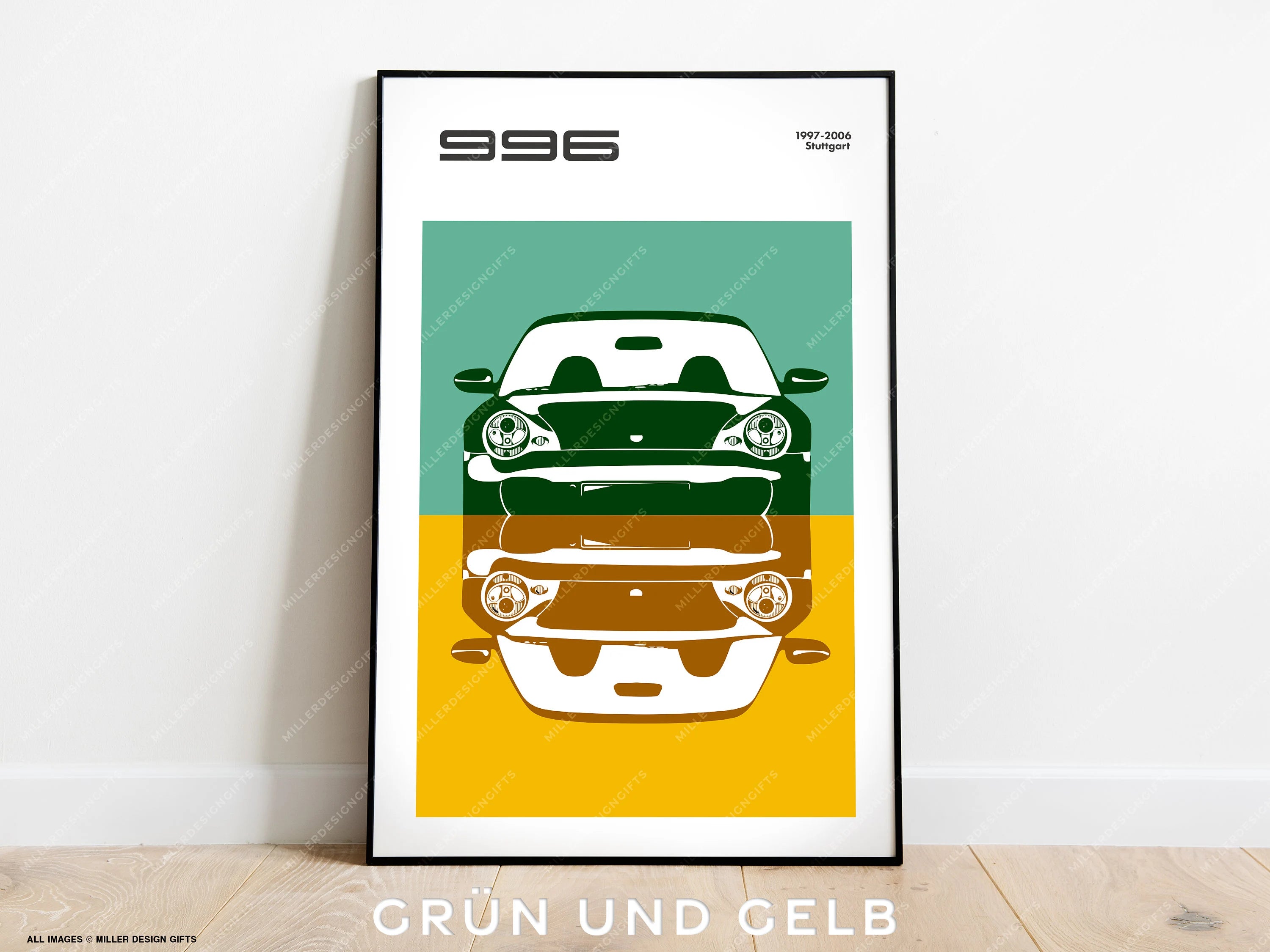 Porsche 911 996 Print | Original Wall Art Poster | Mid-Century Modern