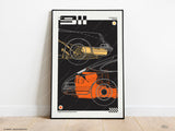 Porsche 911 Cutaway Print | Original Wall Art Poster | Mid-Century Modern