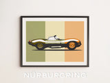 Jaguar XKSS Print Original Art Wall Poster Decor - British Classic Car - Steve McQueen