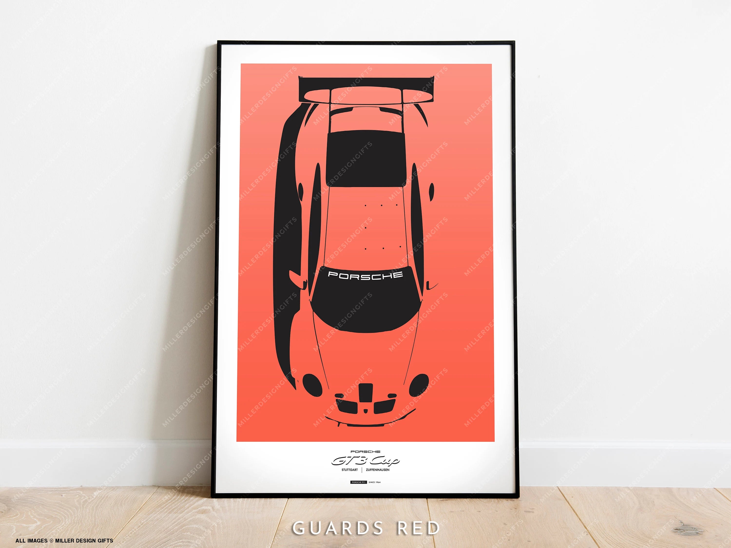 Porsche 911 Print | 992 GT3 Cup | Original Wall Art Poster Decor | Minimalist Mid-Century Modern