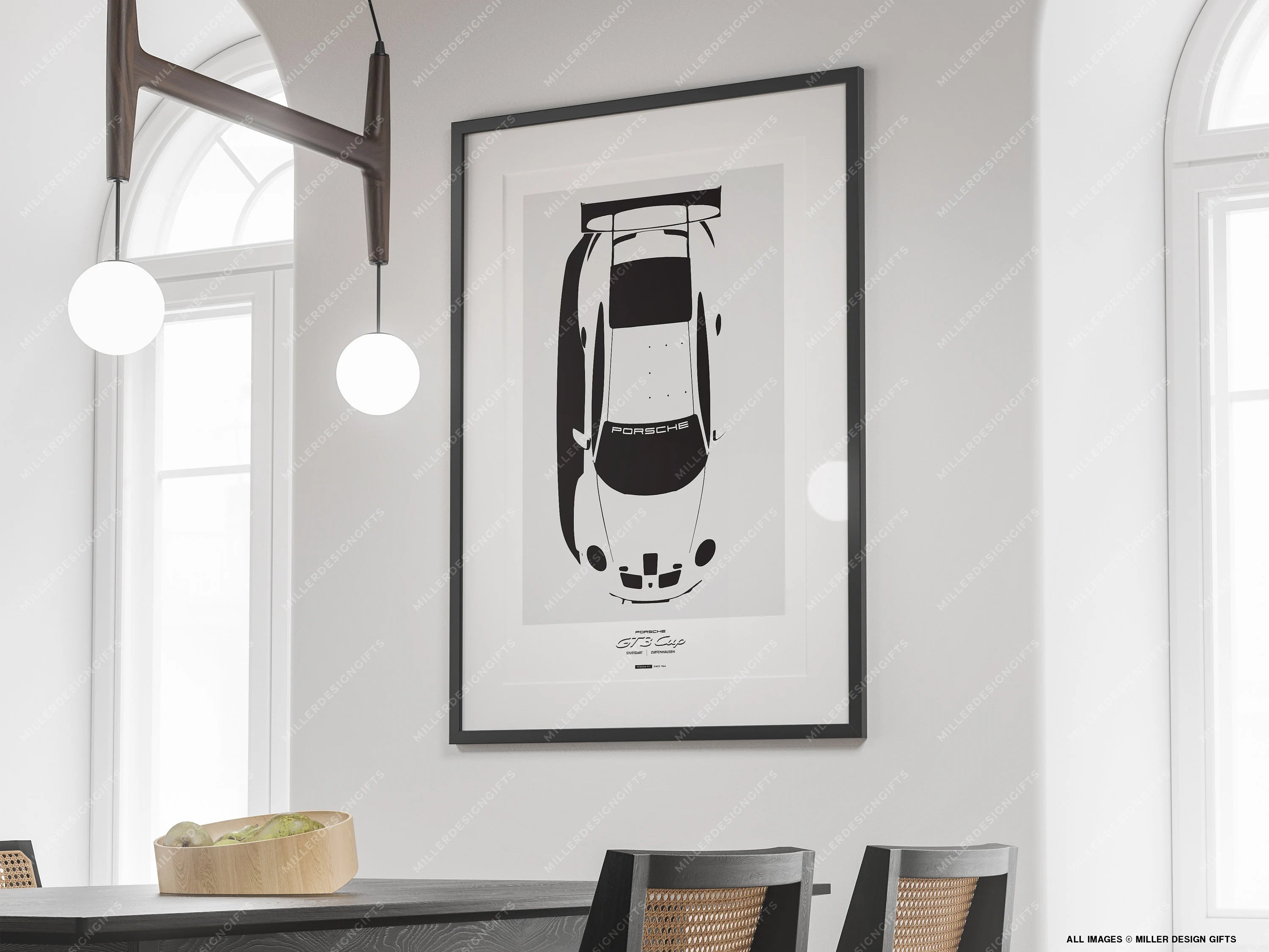 Porsche 911 Print | 992 GT3 Cup | Original Wall Art Poster Decor | Minimalist Mid-Century Modern