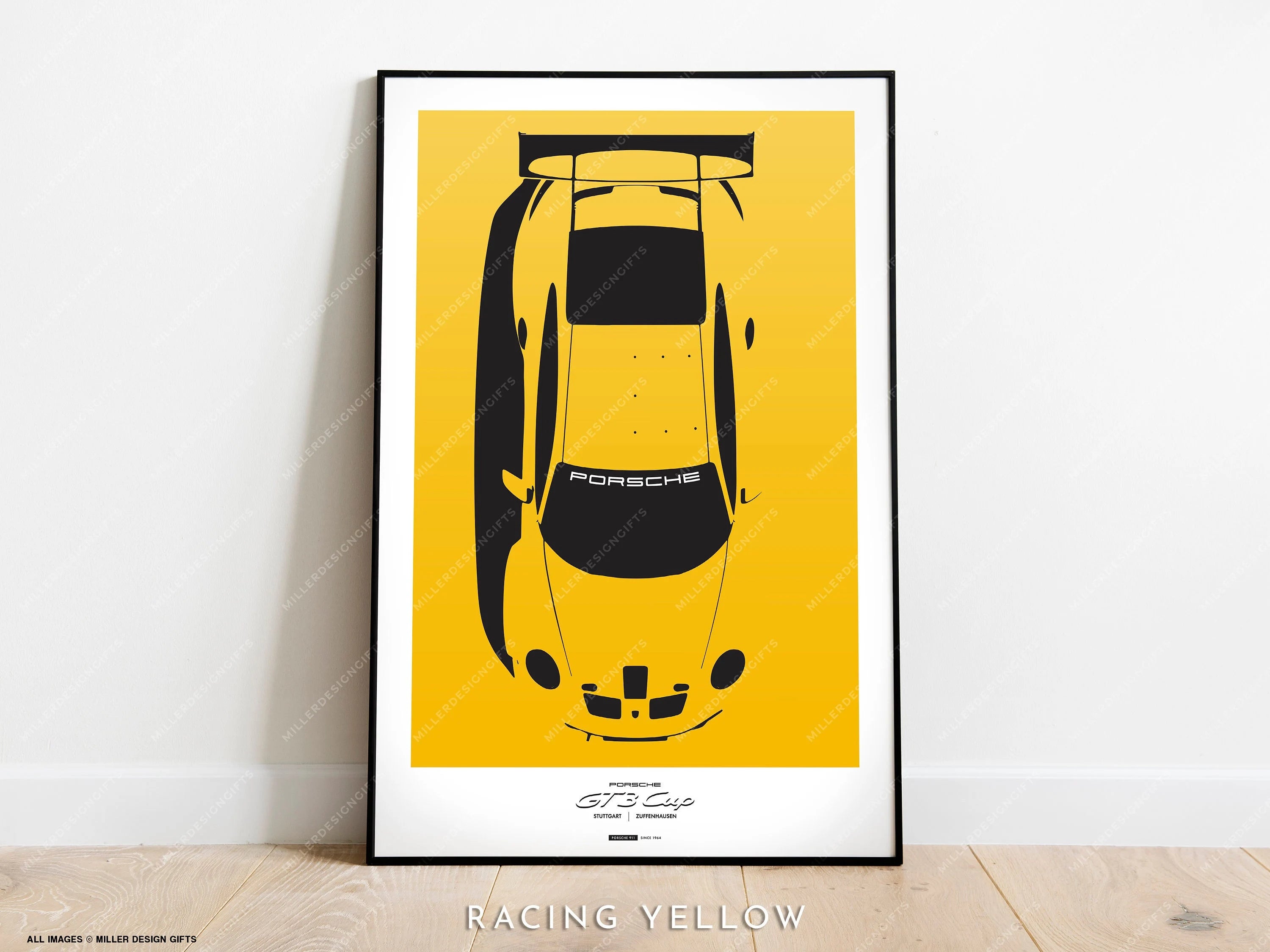 Porsche 911 Print | 992 GT3 Cup | Original Wall Art Poster Decor | Minimalist Mid-Century Modern