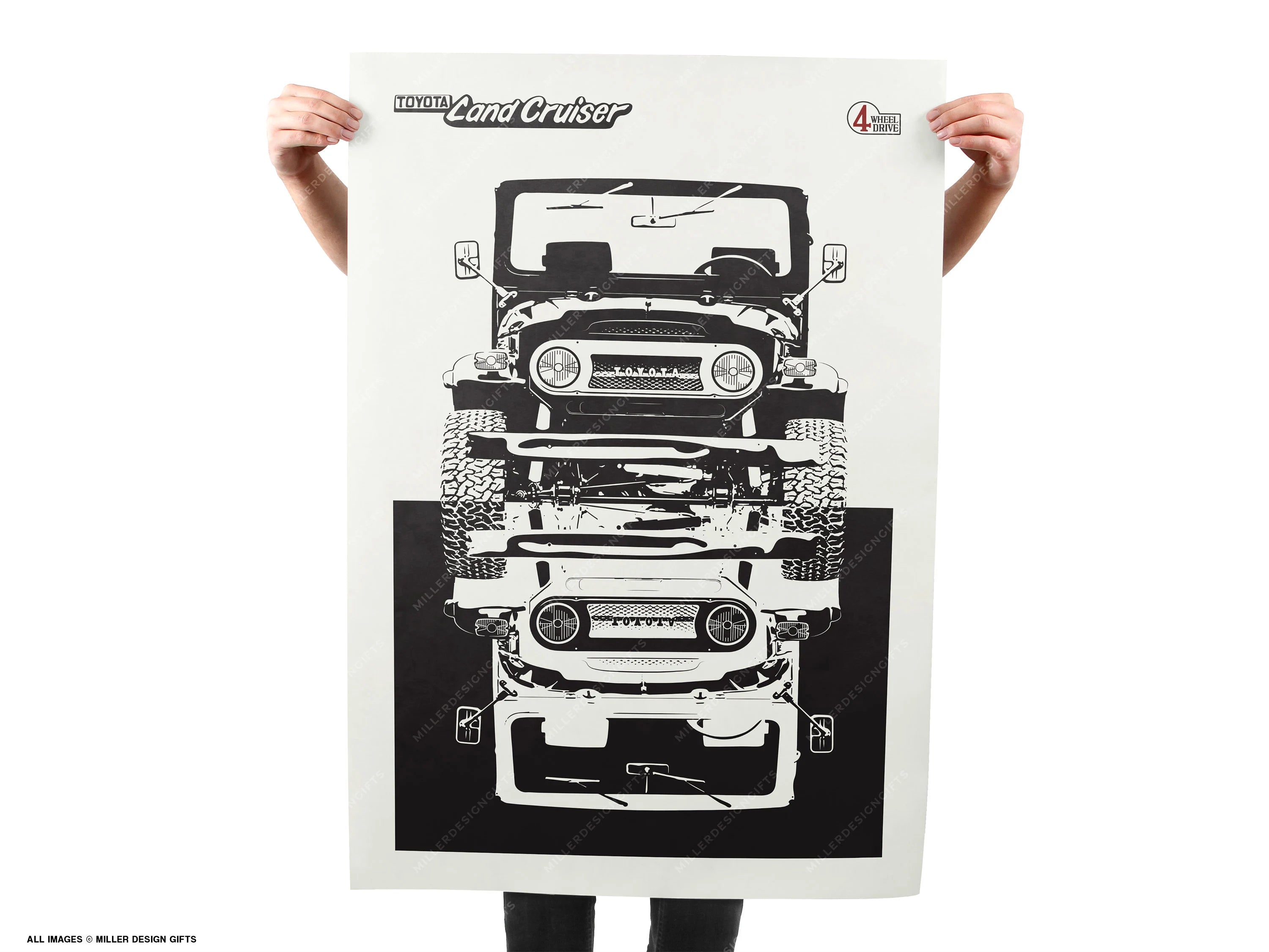 Toyota Land Cruiser Print - FJ40 - Original Wall Art Poster Decor - Midcentury Modern