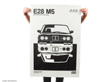 BMW E28 M5 Print - Original Wall Art Poster Decor - Midcentury Modern