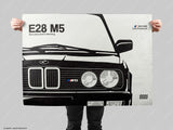 BMW E28 M5 Print - Original Wall Art Poster Decor - Midcentury Modern