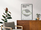 Albert Park Circuit Formula 1 Print - Original Wall Art Home Decor - Midcentury Modern