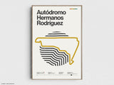 Autódromo Hermanos Rodríguez Formula 1 Print - Original Wall Art Home Decor - Midcentury Modern