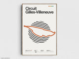 Circuit Gilles-Villeneuve Formula 1 Print - Original Wall Art Home Decor - Midcentury Modern