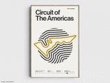 Circuit of The Americas Formula 1 Print - Original Wall Art Home Decor - Midcentury Modern