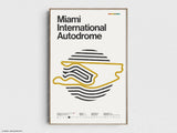 Miami International Autodrome Formula 1 Print - Original Wall Art Home Decor - Midcentury Modern