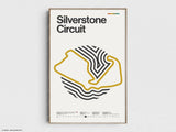 Silverstone Circuit Formula 1 Print - Original Wall Art Home Decor - Midcentury Modern