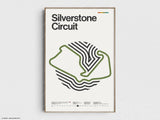 Silverstone Circuit Formula 1 Print - Original Wall Art Home Decor - Midcentury Modern