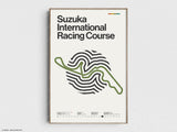 Suzuka International Racing Course Formula 1 Print - Original Wall Art Home Decor - Midcentury Modern