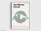 Yas Marina Circuit Formula 1 Print - Original Wall Art Home Decor - Midcentury Modern