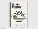 Circuit de Barcelona-Catalunya Formula 1 Print - Original Wall Art Home Decor - Midcentury Modern