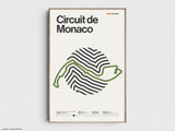 Circuit de Monaco Formula 1 Print - Original Wall Art Home Decor - Midcentury Modern