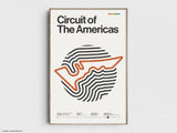 Circuit of The Americas Formula 1 Print - Original Wall Art Home Decor - Midcentury Modern