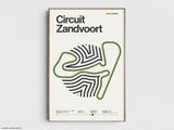 Circuit Zandvoort Formula 1 Print - Original Wall Art Home Decor - Midcentury Modern