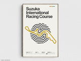 Suzuka International Racing Course Formula 1 Print - Original Wall Art Home Decor - Midcentury Modern