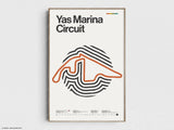 Yas Marina Circuit Formula 1 Print - Original Wall Art Home Decor - Midcentury Modern