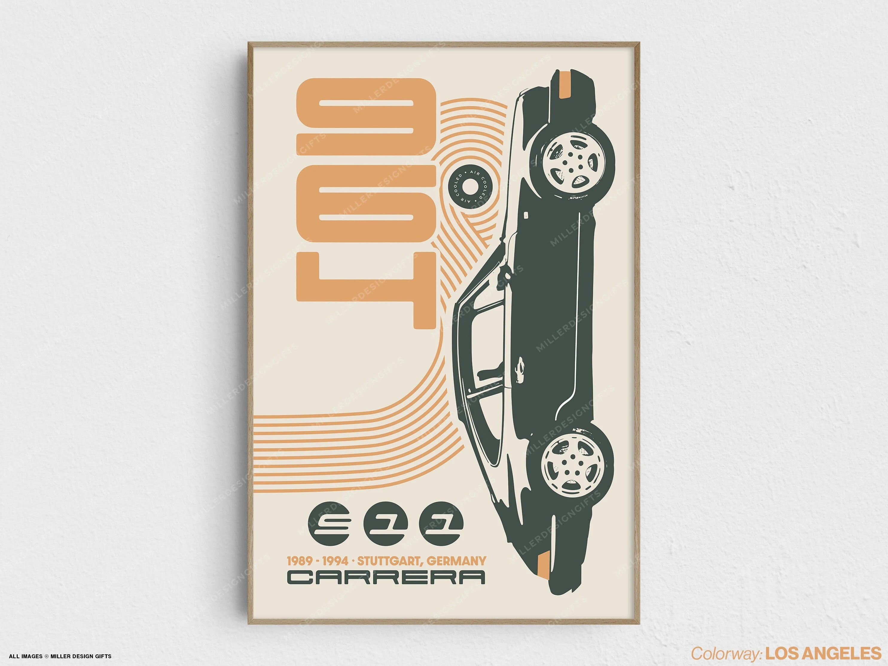 Porsche 911 964 Print | Original Wall Art Poster | Mid-Century Modern