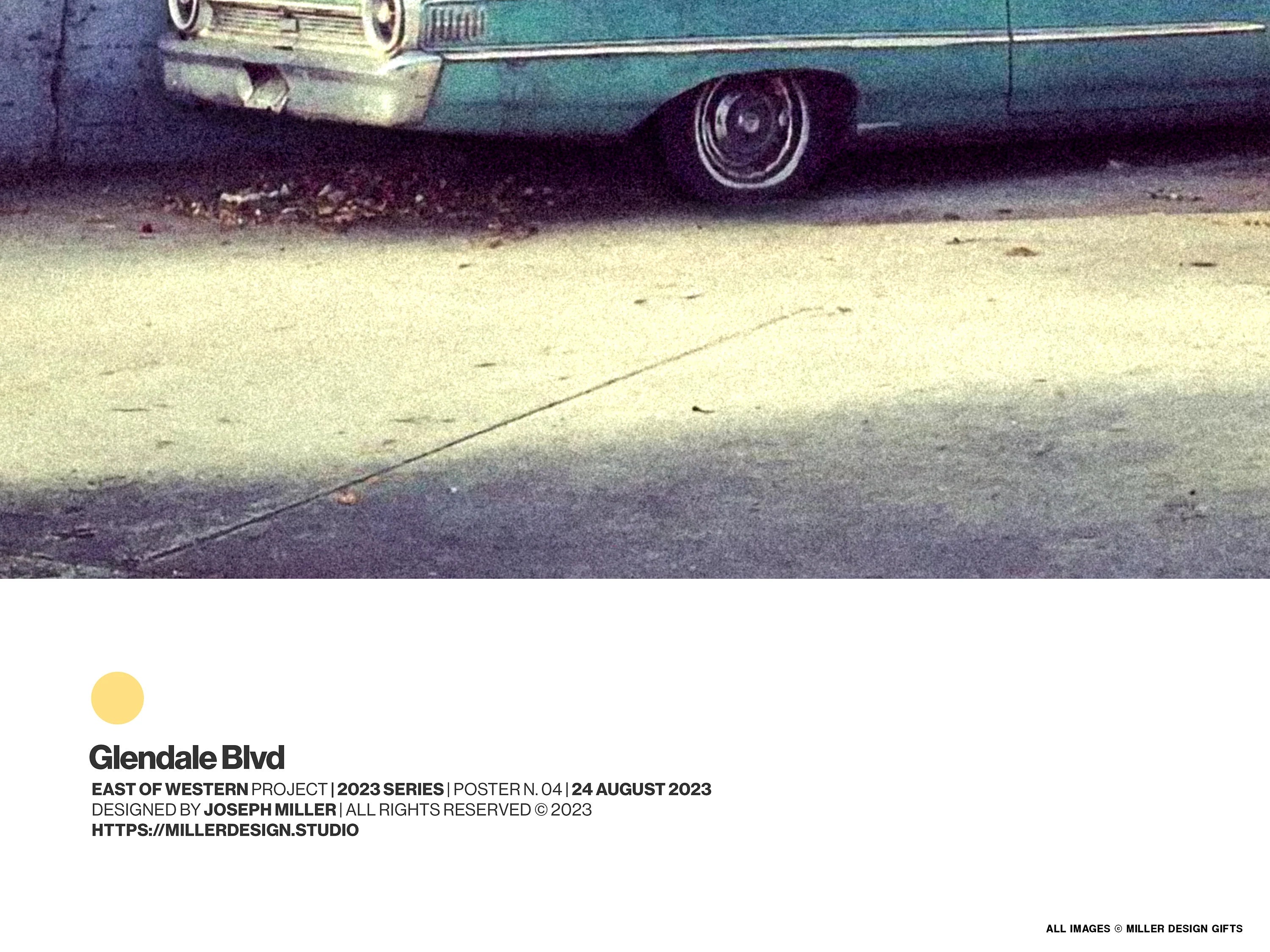 Ford Galaxie | East of Western Project Poster No. 4 - Glendale Blvd | Original Wall Art Poster | Mid-Century Modern Decor