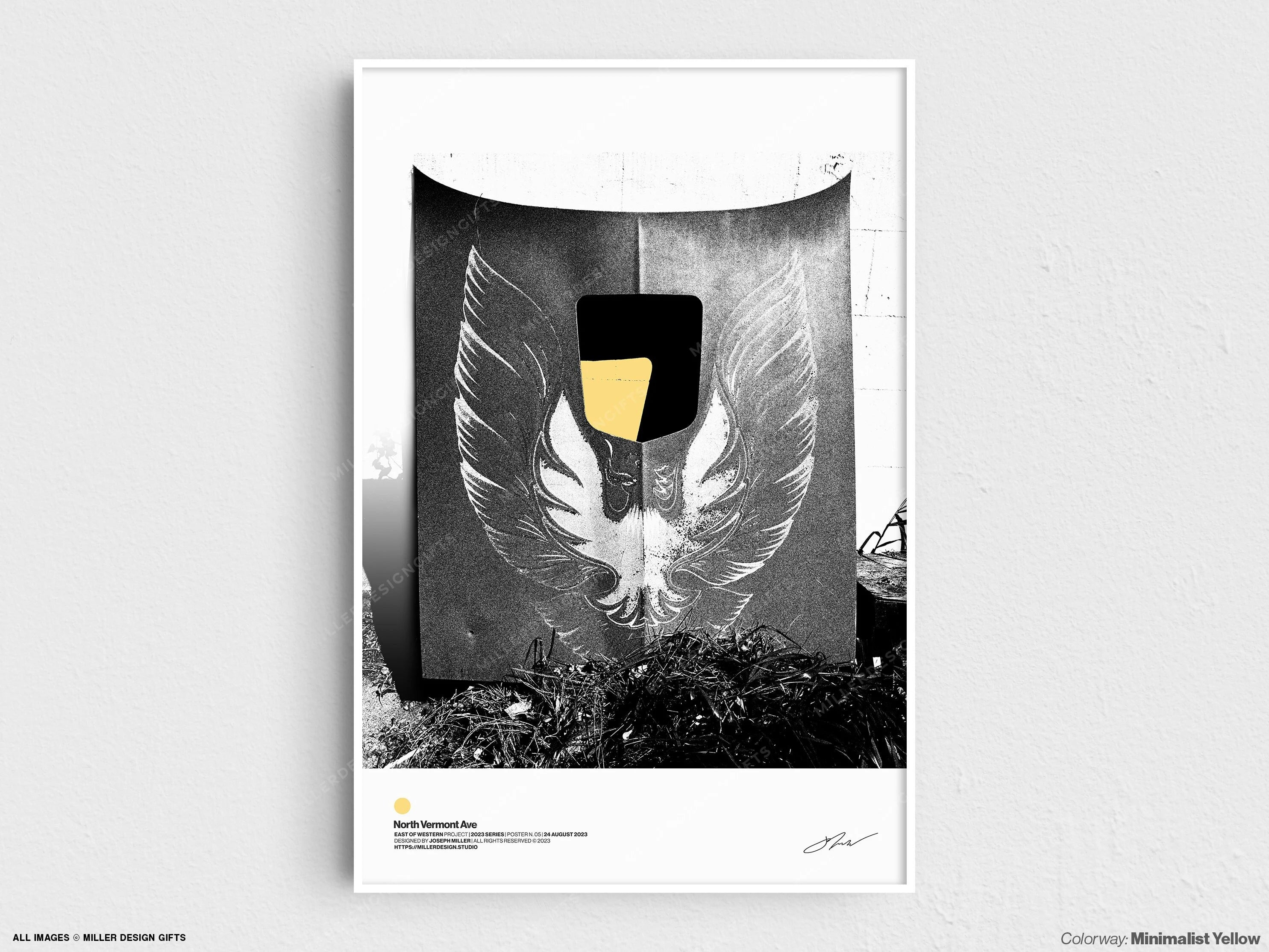 Pontiac Firebird Trans Am | East of Western Project Poster No. 2 - North Vermont Ave | Original Wall Art Poster | Mid-Century Modern Decor