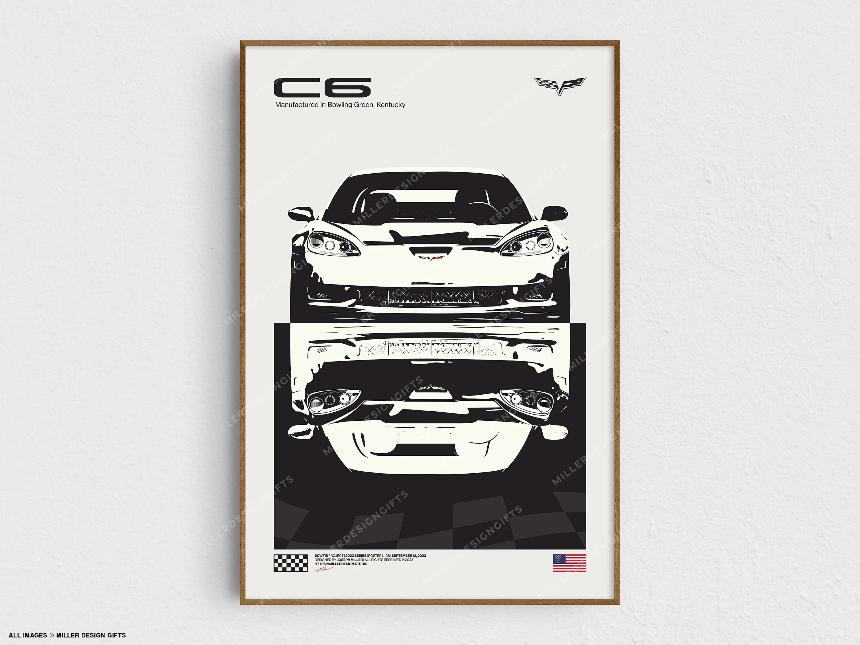 C6 Corvette Print | Original Chevrolet Wall Art Poster | Mid-Century Modern