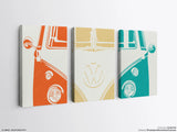 VW Bus Set of 3 Large Prints or Canvas | Original Wall Art | Chic Minimalism Mid-Century Modern Decor