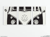 VW Bus Set of 3 Large Prints or Canvas | Original Wall Art | Chic Minimalism Mid-Century Modern Decor