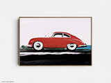 Porsche 356 Original Oil Painting Print | Wall Art Poster | Mid-century Modern Minimalist Home Decor