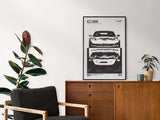 C6 Corvette Print | Original Chevrolet Wall Art Poster | Mid-Century Modern