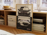 VW Mk6 GTI Print | Original Wall Art Home Decor | Midcentury Modern Poster